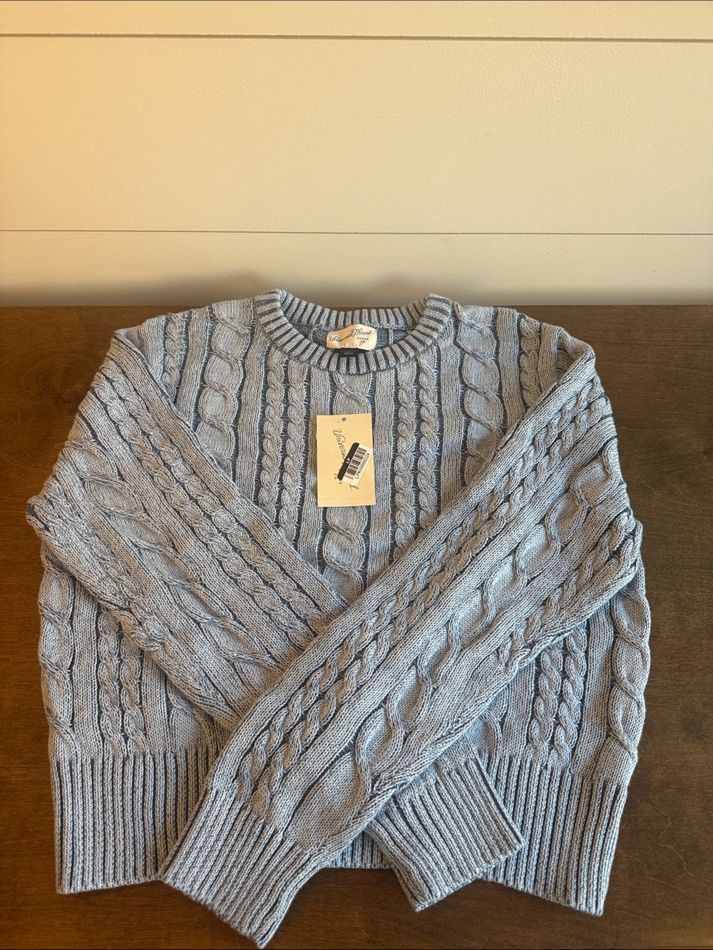 Universal Thread Sky Blue Cable Knit Crewneck Sweater
